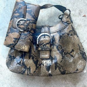 Coach reptile hobo purse and matching wallet